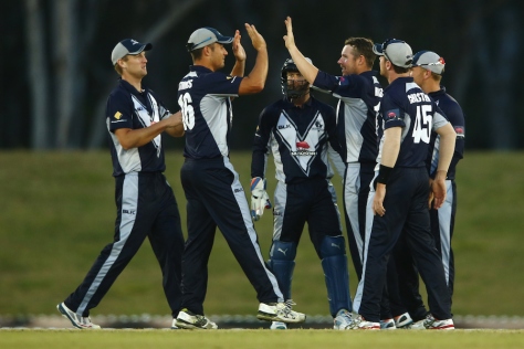 Victoria celebrate a wicket at Blacktown (photo: Getty Images)